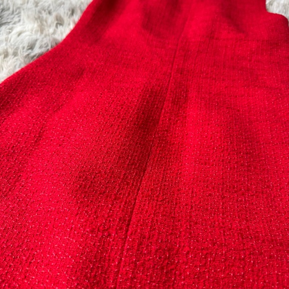❤️NWT Theory Lunar Red Tweed Shift Dress Mini Size 00 XS Sleeveless Knee Length - Picture 7 of 8